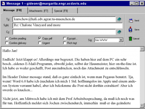Pegasus E-Mail-Client 1997