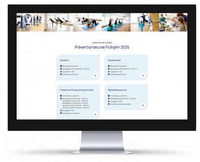 iMac-Mockup der Startseite von Physiotherapie Huber