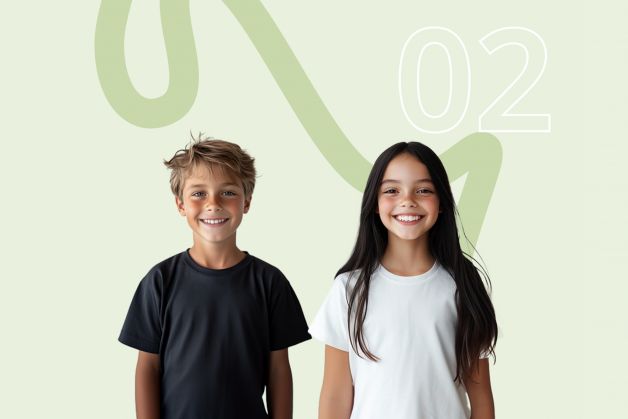 zwei lächelnde Kinder Kieferorthopädie Heilmeier Freising