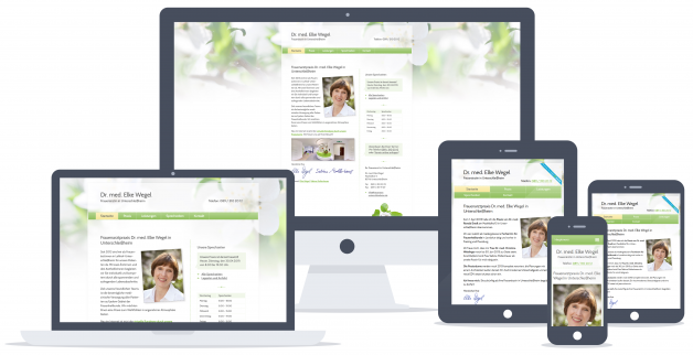 Praxis-Website auf Desktop, Laptop, Tablet und Smartphone