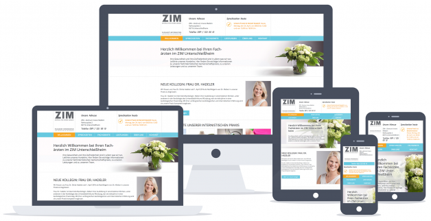 Internetauftritt des Zentrum für innere Medizin auf Desktop und Mobilgeräten