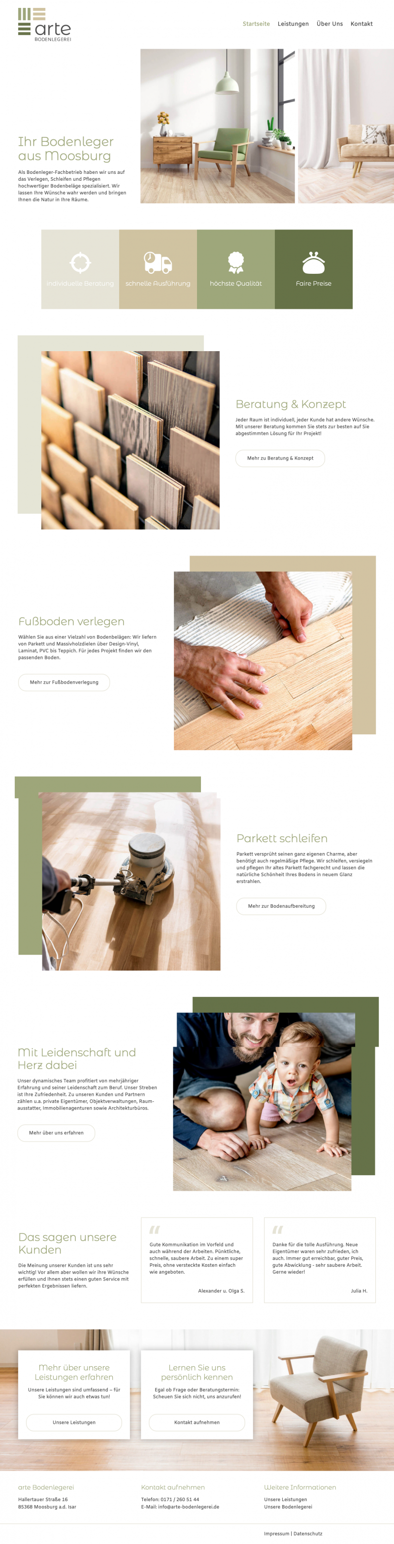 Screenshot Homepage arte Bodenlegerei