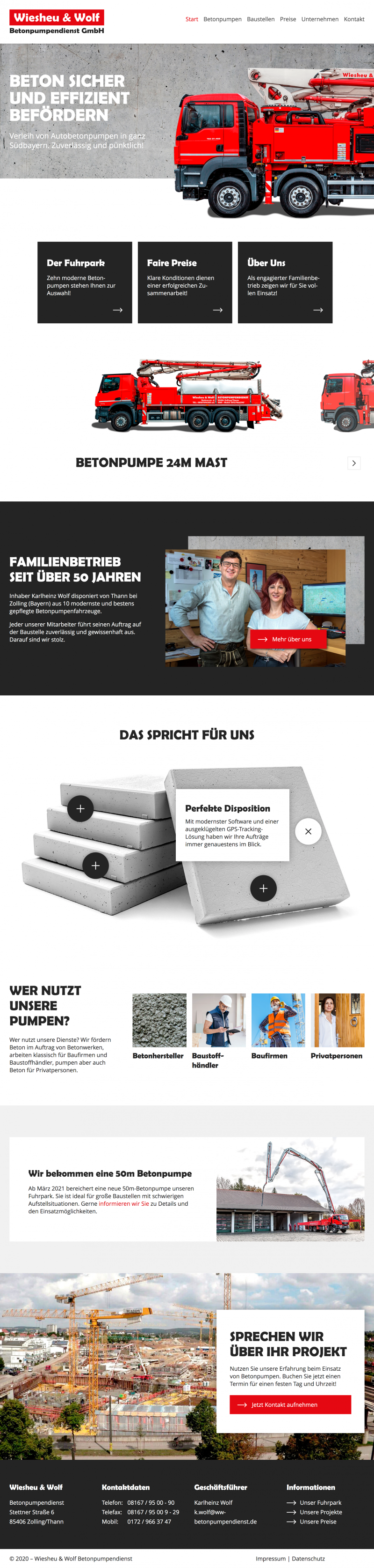 Screenshot Webauftritt Wiesheu & Wolf Betonpumpendienst