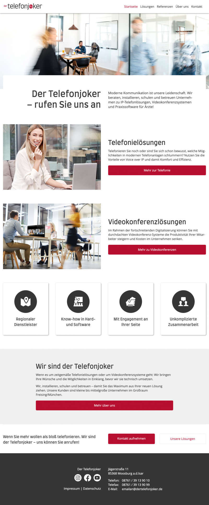 Screenshot Homepage von "Der Telefonjoker"