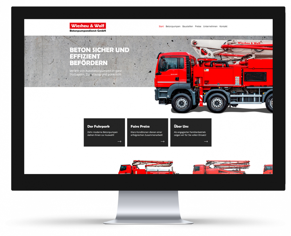 Screenshot der W&W-Website auf einem PC-Monitor
