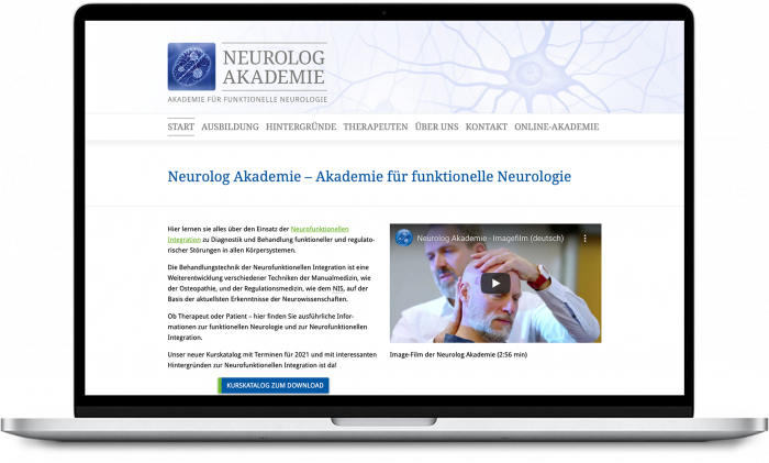 Homepage Neurolog auf Macbook