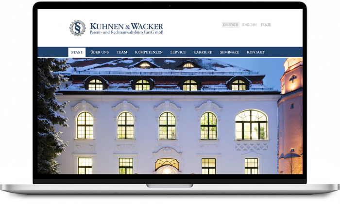 Homepage Kuhnen & Wacker auf Macbook