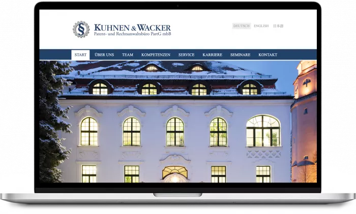 Homepage Kuhnen & Wacker auf Macbook