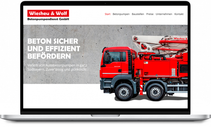 Screenshot der W&W-Website auf Macbook