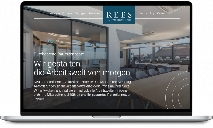Homepage R.E.E.S. auf Macbook