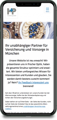 Homepage Hengstenberg und Partner auf IPhone