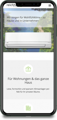 Homepage Reichhart Klimasysteme auf IPhone