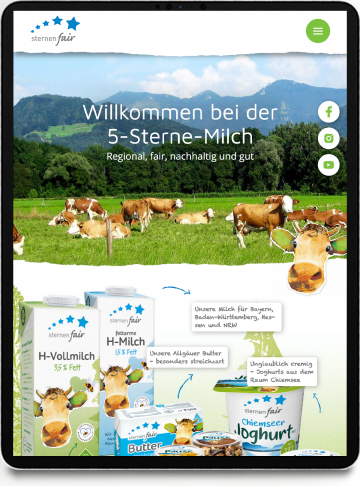 Homepage Sternenfair auf iPad