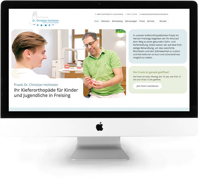 Heilmeier Kieferorthopäde Freising Screenshot